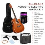 Beginner Acoustic Electric Cutaway Guitar Set w/ Gig Bag, Strap - 41in