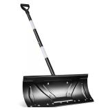 24' Snow Pusher, Heavy Duty Hand Plow - Black