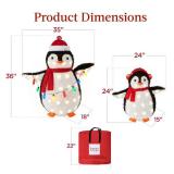 2pc Lighted Pop-Up Penguin Family Christmas Decoration w/ 150 Lights - 3ft