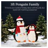 2pc Lighted Pop-Up Penguin Family Christmas Decoration w/ 150 Lights - 3ft
