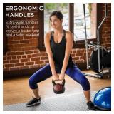 3-Piece Kettlebell Exercise Fitness Weight Set w/ Storage Rack, Black