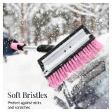 4 in 1 Snow Brush with Shovel, Ice Scraper & Squeegee w/Storage Bag, Pink