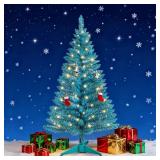 4ft Lighted Artificial Christmas Tree Small Mini Xmas Tree & 50 Warm White Light