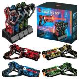 Set of 4 Rechargeable Laser Tag Blasters w/ Docking Station, No Vests Needed, Graffiti Red/ Blue/ Green/ Yellow