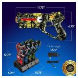Set of 4 Rechargeable Laser Tag Blasters w/ Docking Station, No Vests Needed, Graffiti Red/ Blue/ Green/ Yellow