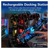 Set of 4 Rechargeable Laser Tag Blasters w/ Docking Station, No Vests Needed, Graffiti Red/ Blue/ Green/ Yellow