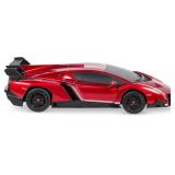1/24 Officially Licensed RC Lamborghini Veneno Sport Racing Car w/ 27MHz Remote Control, Head and Taillights, Shock Suspension, Fine Tune Adjustment - Red