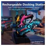 Set of 4 Rechargeable Laser Tag Blasters w/ Docking Station, No Vests Needed, Yellow/ Green/ Teal/ Pink