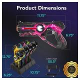 Set of 4 Rechargeable Laser Tag Blasters w/ Docking Station, No Vests Needed, Yellow/ Green/ Teal/ Pink