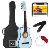 Kids Acoustic Guitar Beginner Starter Kit w/ Carrying Case - 30in, Light Blue