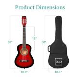 Kids Acoustic Guitar Beginner Starter Kit w/ Carrying Case - 30in, Red Burst