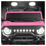 24V 2-Seater Electric Ride-On Car Truck w/ Parent Control, Bluetooth, Pink Retail $319.99