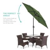 Outdoor Market Patio Umbrella w/ Push Button Tilt, Crank Lift - 7.5ft, Fern