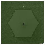 Outdoor Market Patio Umbrella w/ Push Button Tilt, Crank Lift - 7.5ft, Fern