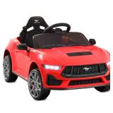 12V Kids Ride-On Car Officially Licensed Ford Mustang w/ Remote, 2 Speeds, Red