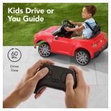 12V Kids Ride-On Car Officially Licensed Ford Mustang w/ Remote, 2 Speeds, Red