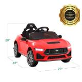 12V Kids Ride-On Car Officially Licensed Ford Mustang w/ Remote, 2 Speeds, Red