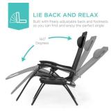 Set of 2 Adjustable Zero Gravity Patio Chair Recliners w/ Cup Holders, Black