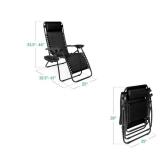 Set of 2 Adjustable Zero Gravity Patio Chair Recliners w/ Cup Holders, Black