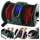Reflexology Shiatsu Foot Massager w/ High-Intensity Rollers, Remote Control, Dark Green