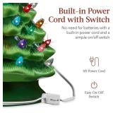 Pre-Lit Ceramic Tabletop Christmas Tree with Lights- 15in