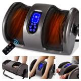 Reflexology Shiatsu Foot Massager w/ High-Intensity Rollers, Remote Control, Burgandy