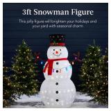 Lighted Pop-Up Snowman Outdoor Christmas Decoration w/ LED Lights