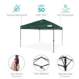 One-Person Setup Instant Pop Up Canopy w/ Case, 4 Weight Bags - 10x10ft, Dark Green