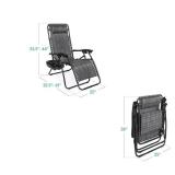 Set of 2 Adjustable Zero Gravity Patio Chair Recliners w/ Cup Holders, Gray