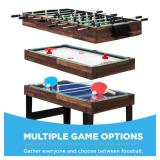 10-in-1 Combo Game Table Set w/ Pool, Foosball, Ping Pong, Chess - 2x4ft