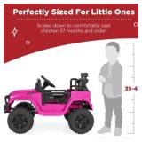 12V Kids Ride-On Truck Car w/ Parent Remote Control, Spring Suspension, Hot Pink