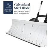 Galvanized Blade 2-Wheel Snow Pusher w/ Adjustable Handle - 36in