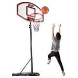 Portable Basketball Hoop for Kids – Height Adjustable 5.9 ft-6.9 ft Portable Basketball Stand Weather Resistant Hoop - Sports Backboard System Stand with Wheels Indoor Outdoor Play