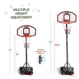 Portable Basketball Hoop for Kids – Height Adjustable 5.9 ft-6.9 ft Portable Basketball Stand Weather Resistant Hoop - Sports Backboard System Stand with Wheels Indoor Outdoor Play