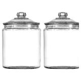 Anchor Hocking Heritage Hill 1 Gallon Glass Jar with Lid, Set of 2