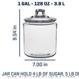 Anchor Hocking Heritage Hill 1 Gallon Glass Jar with Lid, Set of 2