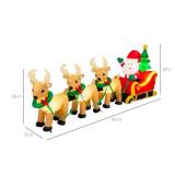Lighted Inflatable Santa Claus & Reindeer Christmas Decoration - 9ft
