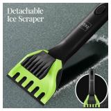 4 in 1 Snow Brush with Shovel, Ice Scraper & Squeegee w/Storage Bag, Lime