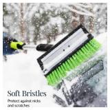 4 in 1 Snow Brush with Shovel, Ice Scraper & Squeegee w/Storage Bag, Lime
