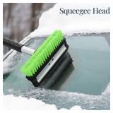 4 in 1 Snow Brush with Shovel, Ice Scraper & Squeegee w/Storage Bag, Lime