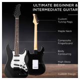 Beginner Electric Guitar Kit w/ Case, 10W Amp, Tremolo Bar - 39in, (Light Damage to Guitar Shown in Pics)