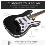 Beginner Electric Guitar Kit w/ Case, 10W Amp, Tremolo Bar - 39in, (Light Damage to Guitar Shown in Pics)