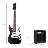 Beginner Electric Guitar Kit w/ Case, 10W Amp, Tremolo Bar - 39in, (Light Damage to Guitar Shown in Pics)