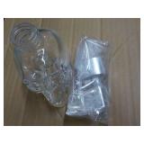 2 Skull Head Glass Soap Dispensers...