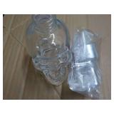 2 Skull Head Glass Soap Dispensers...