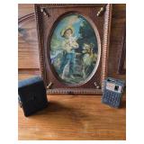 Two OLD Radios and a Little Boy with Puppy Print