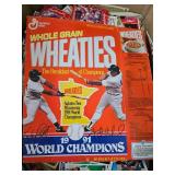 A Banana Box Full of Sports Cards and Wheaties Boxes
