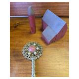 Tiny Hand Mirror, 2 Wood Houses, Eiffel Tower x2, Glass Shot Mug