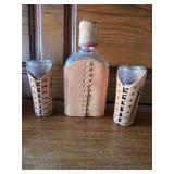 Mexican Tequila Decanter and 2 Shot Glasses