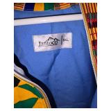 Jantaco 3X Hooded Kente Print Long Sleeve Dashiki Shirt Vibrant African Pattern